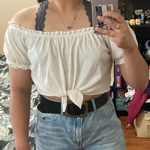 White H&M crop top
